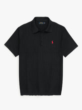 RL cable knit polo-black